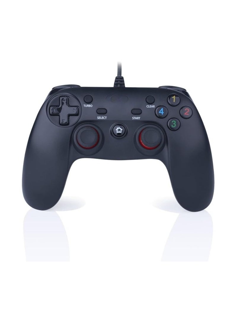 Wired PC Game Controller G807 with 16 Buttons and Dual Joysticks – USB – Black - Image 1