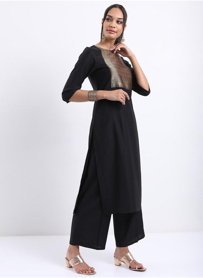 Vishudh Women Black Printed Kurta Set with Dupatta by Styli  - Image 5