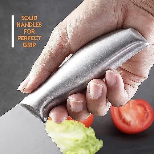 yomith Stainless Steel Home Kitchen Chef Knife, Santoku Knife, Cleaver knive Comfortable Handle Sharp Knife for Cutting, Chopping, Slicing, Fruits Vegetables and Meat (1 PCS C-C) - Image 5