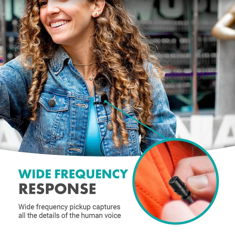 Movo LV4-O2 XLR Phantom Power Omnidirectional Lavalier Microphone Set, with Lapel Mic Clips and Windscreens - Perfect Lapel Microphone for Video Recording, Podcast, Interview, YouTube Production - Image 5