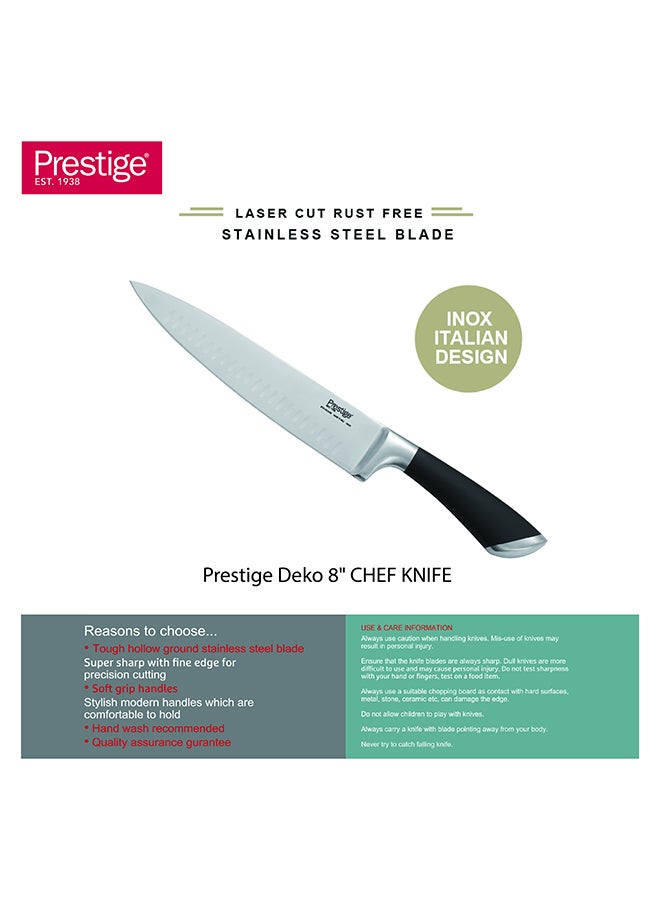 Prestige Deko 8" Chef Knife | Rust Free Stainless Steel Blade - Pr57541 Silver - Image 2
