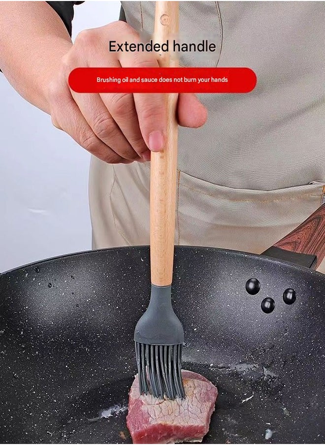 MHD Wooden Handle Silicone Kitchenware 19-Piece Set High Temperature Resistant Non-Stick Cooking  - Image 4