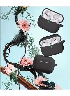 Generic Silicone Shockproof Protective Case Cover for AirPods Pro, Black, Shock Resistant with a Durable Carabiner to Safely Attach AirPods to Handbags, Suitcases, Pants, Keychain Black  - Image 2