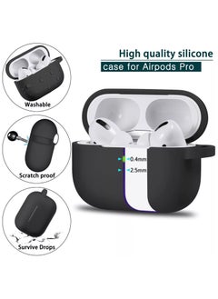 Generic Silicone Shockproof Protective Case Cover for AirPods Pro, Black, Shock Resistant with a Durable Carabiner to Safely Attach AirPods to Handbags, Suitcases, Pants, Keychain Black  - Image 4