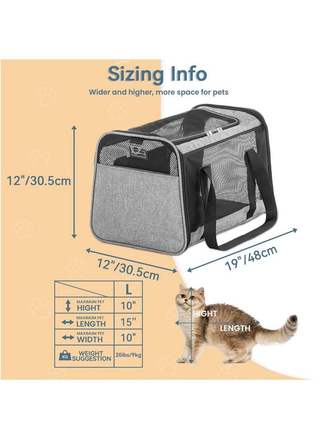 Petsfit Petsfit Cat Carrier Small Dog Carrier, Lightweight Portable Soft Pet Carrier for Large and Medium Cats, 5-Sided Breathable Mesh, Escape Proof and Auto-Safe, Sturdy Structure  - Image 2