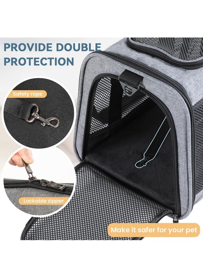 Petsfit Petsfit Cat Carrier Small Dog Carrier, Lightweight Portable Soft Pet Carrier for Large and Medium Cats, 5-Sided Breathable Mesh, Escape Proof and Auto-Safe, Sturdy Structure  - Image 4