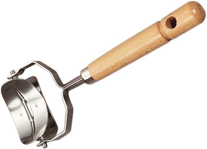 Tredoni 2.1" Tortelli Round Ravioli Pasta/Dough Stamp Cutter Roller - 5.3cm Smooth Edge (Oval) - Image 1