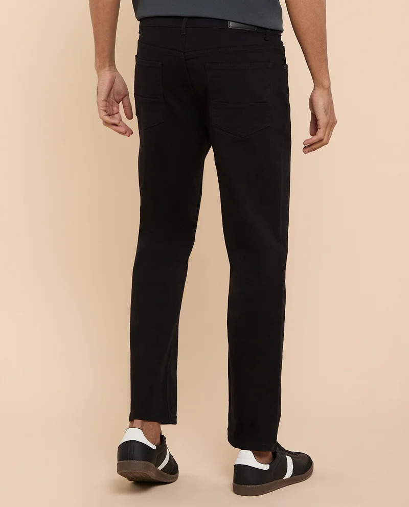 R&b  Solid Straight Fit Jeans with Button Closure for Men | Best Price UAE