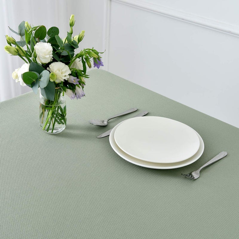 maxmill Rectangle Textured Tablecloth Waterproof Spillproof Wrinkle Free Table Cloth, Kitchen Dining Tabletop Decoration, Fabric Table Cover for Outdoor and Indoor Use, 52 x 70 Inch, Sage Green - Image 4
