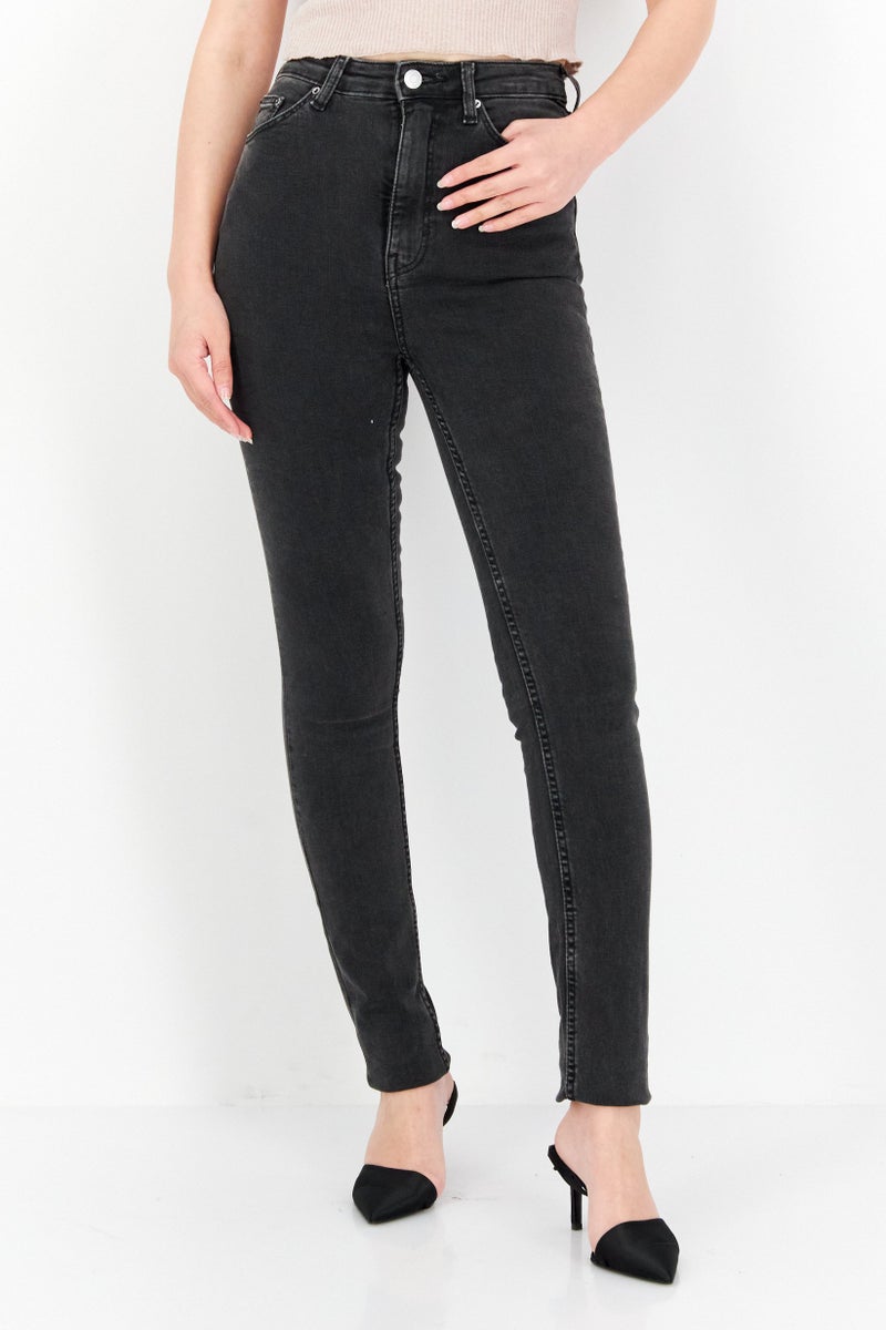 Weekday Women Skinny Fit Plain Stretchable Denim, Black - Image 1
