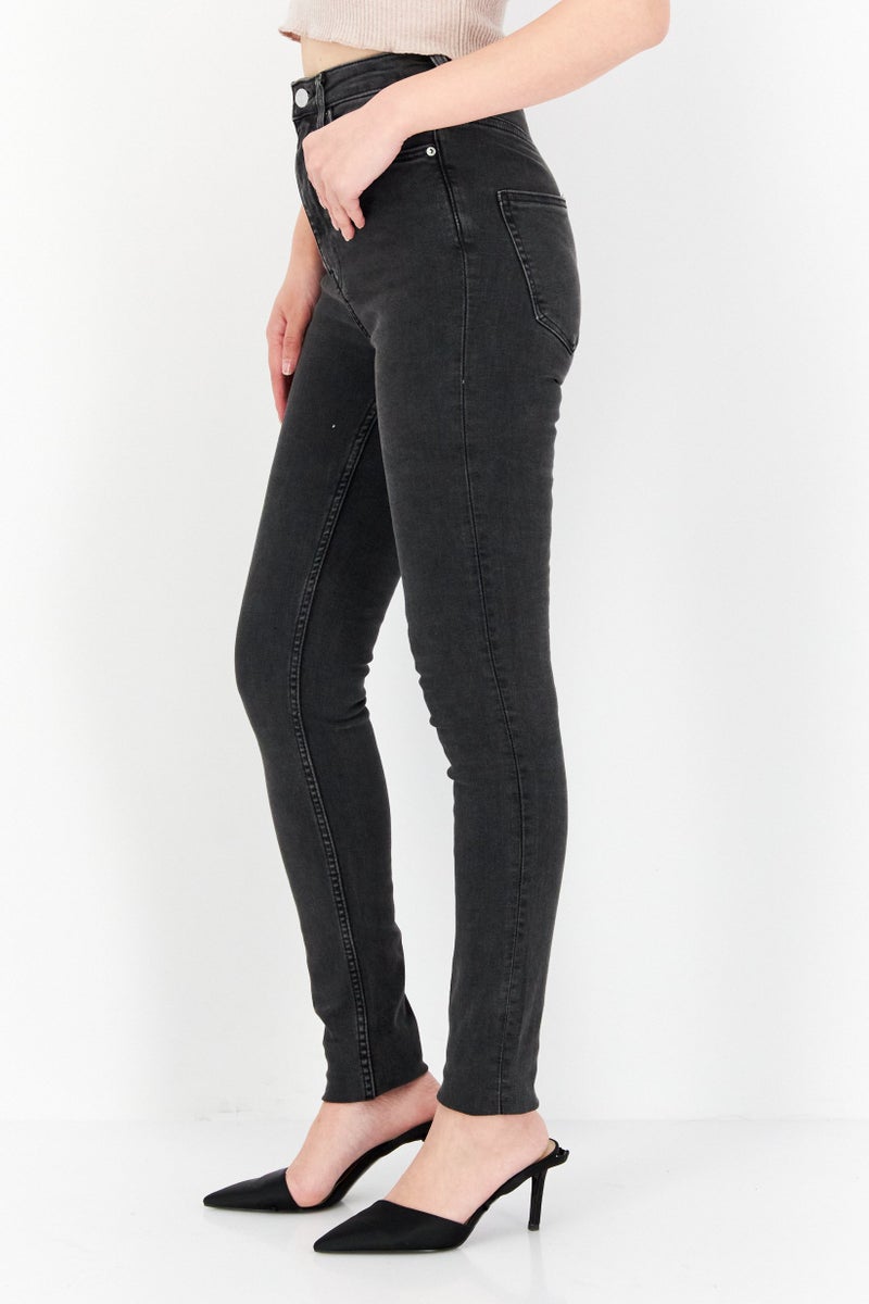 Weekday Women Skinny Fit Plain Stretchable Denim, Black - Image 3