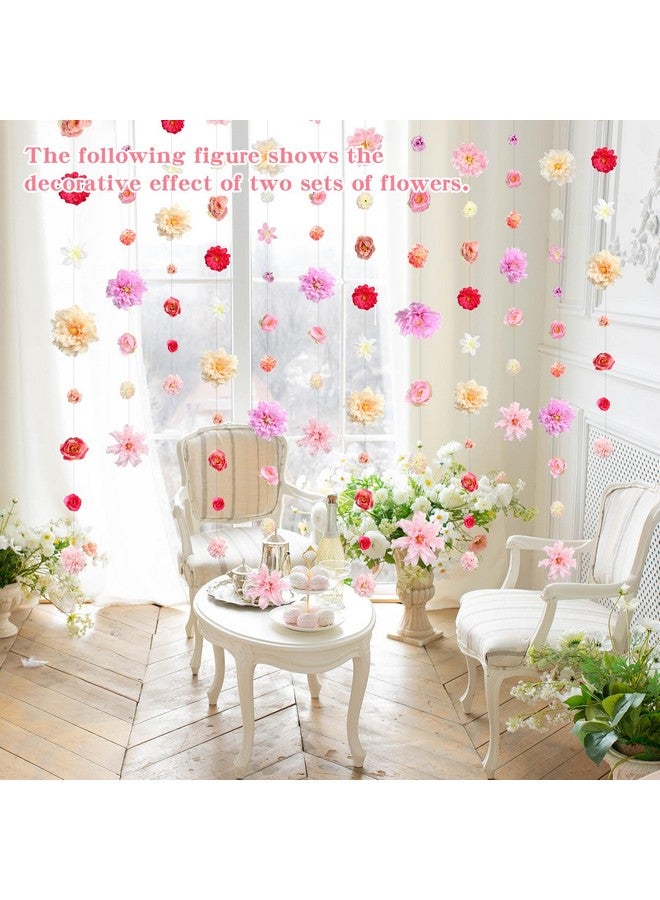 K KUMEED 6 PCS Artificial Rose Flowers Hanging Decorations,13 FT Dangling Fake Rose with Hooks Spring Party Decorations for Wedding Party Background Birthday Baby Shower Home Flower Garden Themed - Image 4