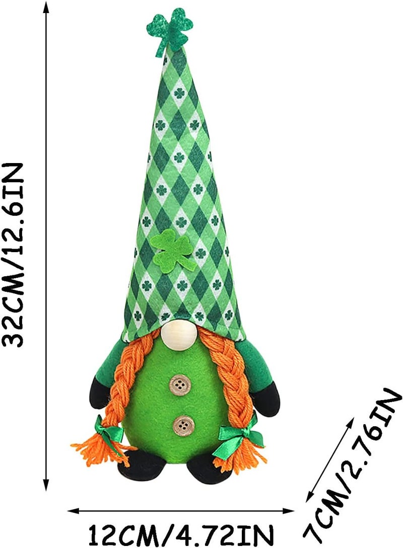 cheekyglo St. Patrick Doll Pendant, Irish Faceless Doll Rudolph Ornaments, Home Holiday Dwarf Decoration Doll, Spring Gnome Lucky Clover Hanging Ornament, Holiday Window Decoration - Image 2