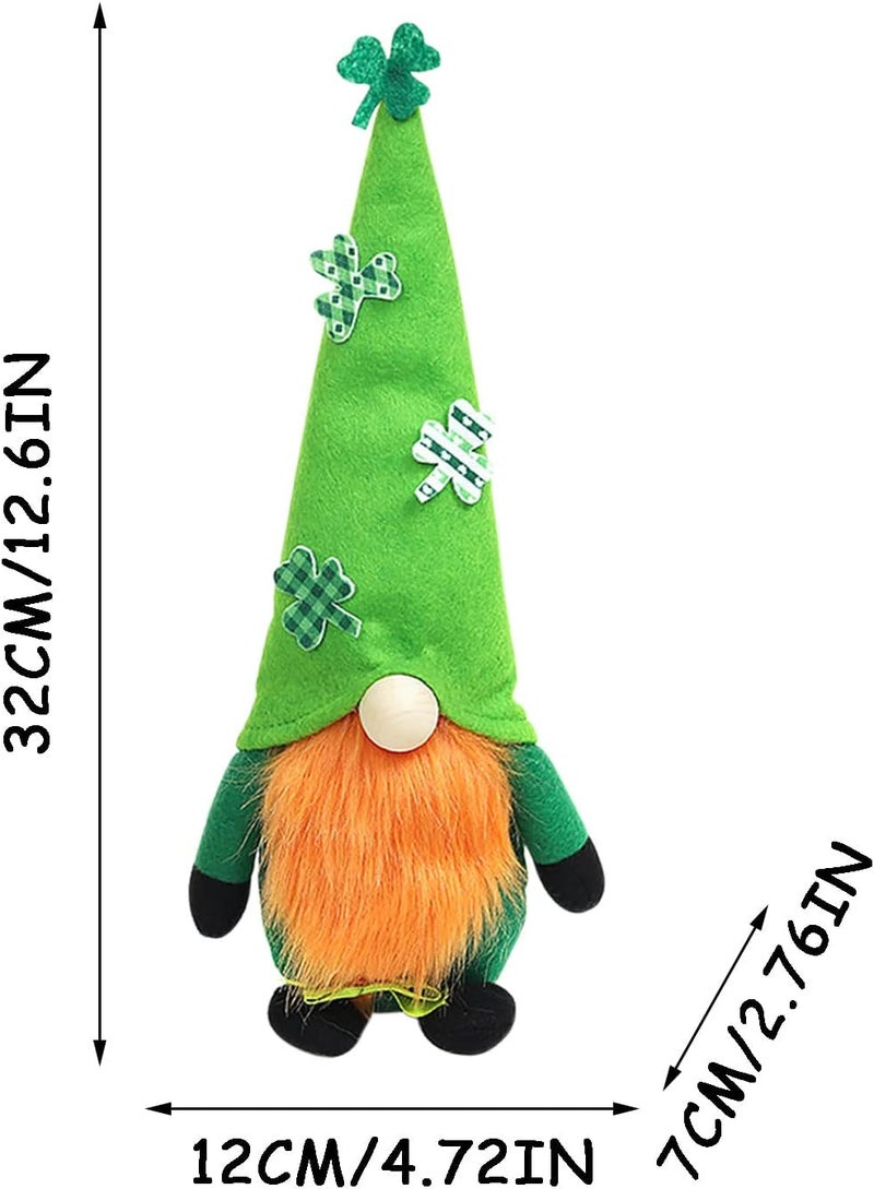 cheekyglo St. Patrick Doll Pendant, Irish Faceless Doll Rudolph Ornaments, Home Holiday Dwarf Decoration Doll, Spring Gnome Lucky Clover Hanging Ornament, Holiday Window Decoration - Image 3