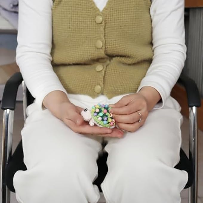 welsoon Beaded Fidget Turtle for Alzheimer Dementia Patients Skin Pickers Fidget Crochet Toy Fidget Turtle Toy Skin Picking Fidget Toys Nail Biter Toy - Image 4