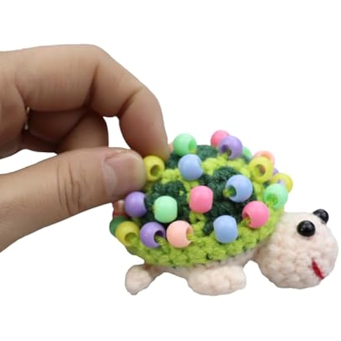 welsoon Beaded Fidget Turtle for Alzheimer Dementia Patients Skin Pickers Fidget Crochet Toy Fidget Turtle Toy Skin Picking Fidget Toys Nail Biter Toy - Image 3