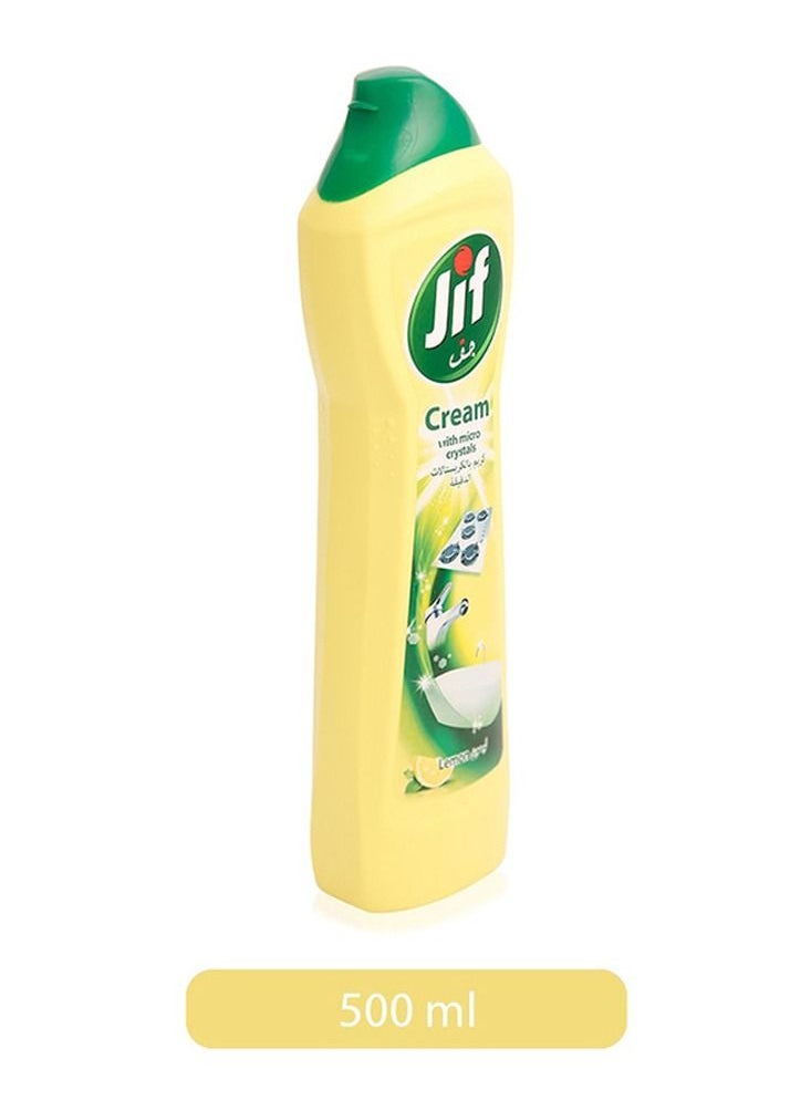 Jif Pack of 2 Lemon Cream Cleaner With Micro Crystals Yellow 500 ml  - Image 3
