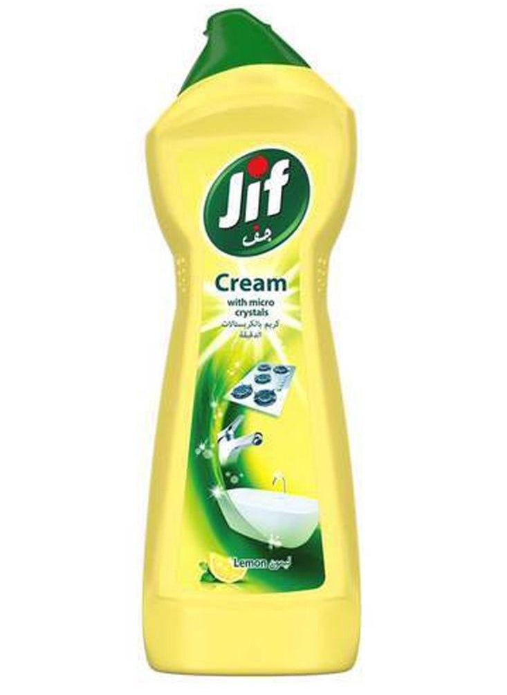 Jif Pack of 2 Lemon Cream Cleaner With Micro Crystals Yellow 500 ml  - Image 2