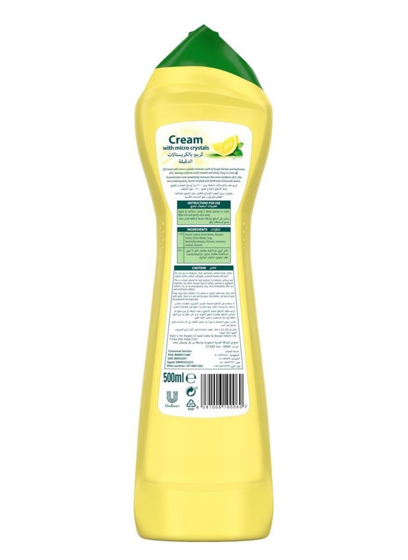 Jif Pack of 2 Lemon Cream Cleaner With Micro Crystals Yellow 500 ml  - Image 5