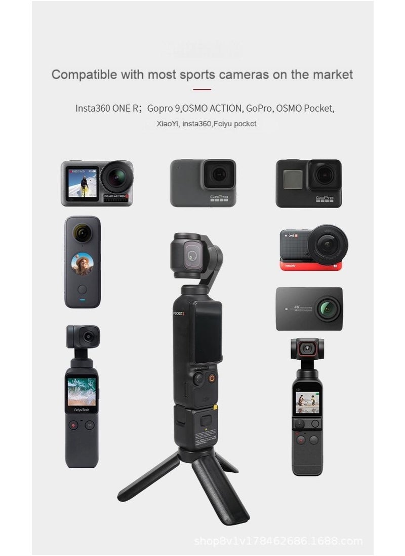 Generic - Mini Tripod for DJI Osmo Pocket 3 & 2, Portable 1/4" Stand Mount, Lightweight Selfie Tripod Compatible with GoPro, Insta360, OSMO Action, XiaoYi, Feiyu Pocket & Action Cameras - Image 1