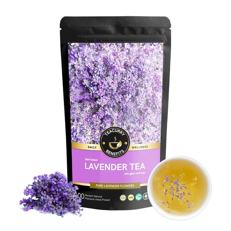 TEACURRY Lavender Tea - 10 Tea bags Helps in Relaxation, Calmness and Improves sleep time - Image 1