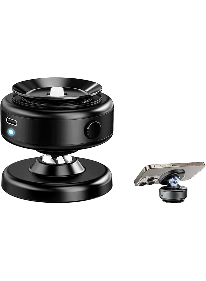 Magnetic Phone Holder for Car, 360° Rotation & One-Click Removal Electric Vacuum Absorption Magnetic Suction Car Phone Mount (Black-Pro)