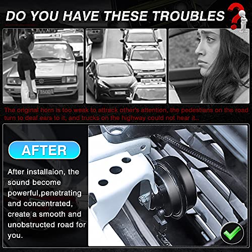 Autorder Car Horn Kit for Toyota RAV4 2025 2024 2023 2022 2021 2020 2019 Accessories 12V Snail Horn Waterproof High Low Tone Car Trumpet Replacement (Black) - Image 3