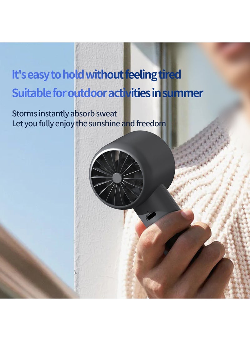 Portable handheld fan, up to 7 hours of ultra-long battery life, 4000mAh battery, 100-level high-speed adjustment, smart LED digital display handheld fan, ultra-fast air supply, instant cooling, cooling the whole body in 1 second, hurricane-like mini air cannon, suitable for various scenarios, is a perfect companion for travel, office, home, and outdoor activities. Gray purple  - Image 2