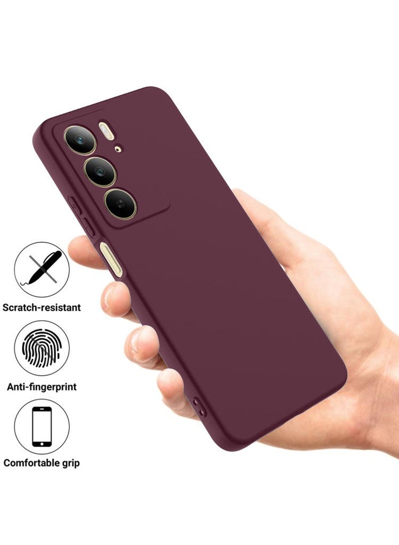 دبليو تيك غطاء جراب سيليكون سائل بريميوم سيليكون ناعم من Realme C75 4G 2024 - كستنائي - Image 2