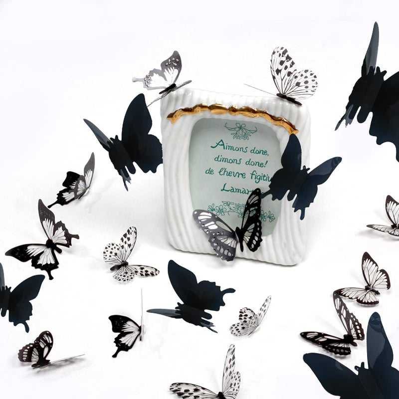 إي ونج Ewong 3D Butterfly Wall Decor - 66pcs Black Butterfly Decoration Decorations Cake Cake - - Image 5