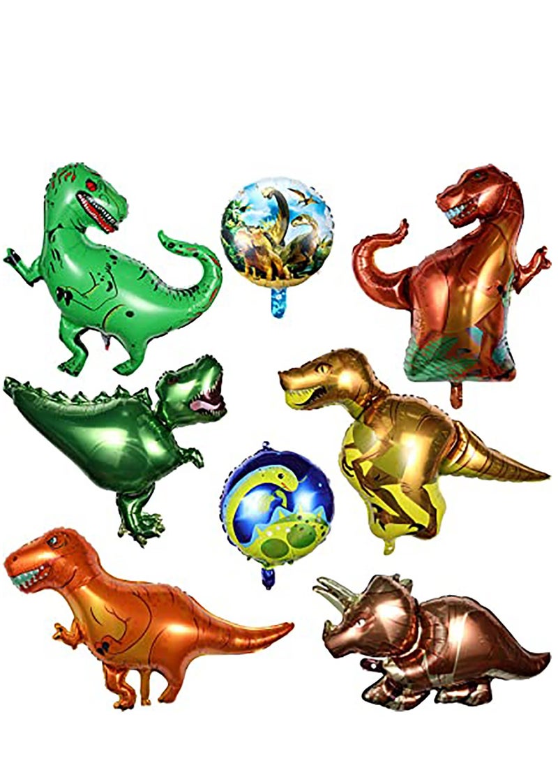 KASTWAVE 8 Pieces Balloon Dinosaurs Dinosaur Foil Balloons Aluminum Mylar Helium Balloons for Weddings Birthday Graduation Party Bridal Shower Jungle Style Party Decorations - Image 1