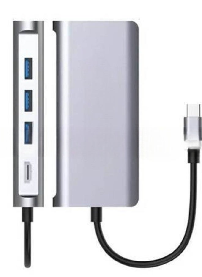 8-in-1 USB C Hub Multiport Adapter – Featuring 4K HDMI Output, Power Delivery Charging, 8 Ports, and an SD Card Reader, Perfectly Tailored for Mac, MacBook Pro, iPad, XPS, and Surface