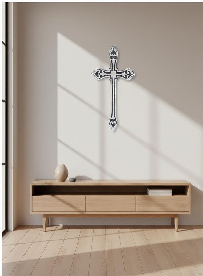Castleore Easy Wall Hanging Home Decor Religious Christian Crosses for Wall | Best for Home, Office and As Gift | Size L 9.6 W 6.5 | (Antique Silver) - Image 4