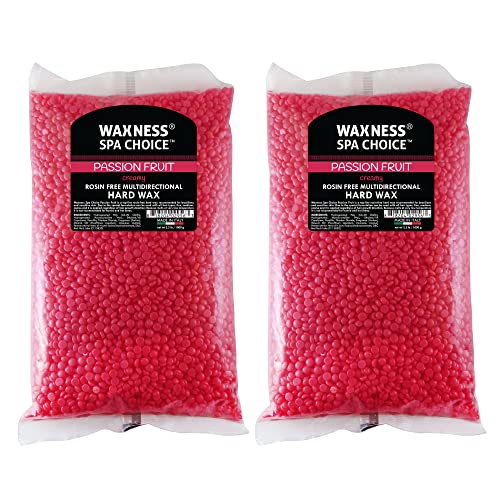 Waxness Spa Choice Rosin Free Multidirectional Hard Wax Passion Fruit 2.2 lb / 1 kg Pack of 2 - Image 1