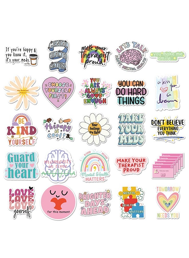 Lemon 100Pcs Mental Health Stickers Mental Health Matters Awareness Vinyl Laptops Decals Kids Teens Adults Gifts Therapist Water Bottles Bumper Helmet Book Decorative Doctor Reward Stickers - Image 5