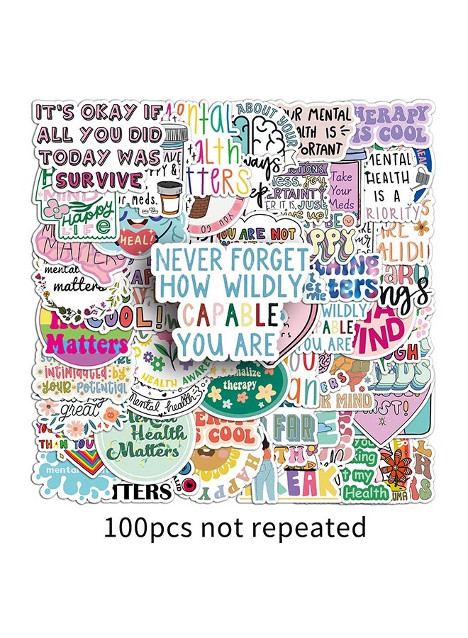 Lemon 100Pcs Mental Health Stickers Mental Health Matters Awareness Vinyl Laptops Decals Kids Teens Adults Gifts Therapist Water Bottles Bumper Helmet Book Decorative Doctor Reward Stickers - Image 3
