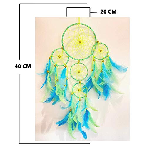 Rooh Dream Catcher ~ Neon 4 Tier with Pretty Lights ~ Handmade Hangings for Positivity (Can be Used as Home Decor, Gift, Wall Hangings, Meditation Room, Yoga Temple, Wind Chime & Car Hanging) - Image 4
