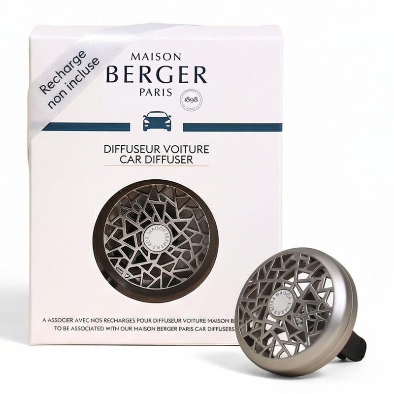 Maison Berger مايزون بيرجر - مجموعة موزع معطر هواء السيارة القابلة لإعادة التعبئة - 1.75" قطر × 1.25" عمق - صنع في فرنسا (تشطيب غير لامع) - Image 1