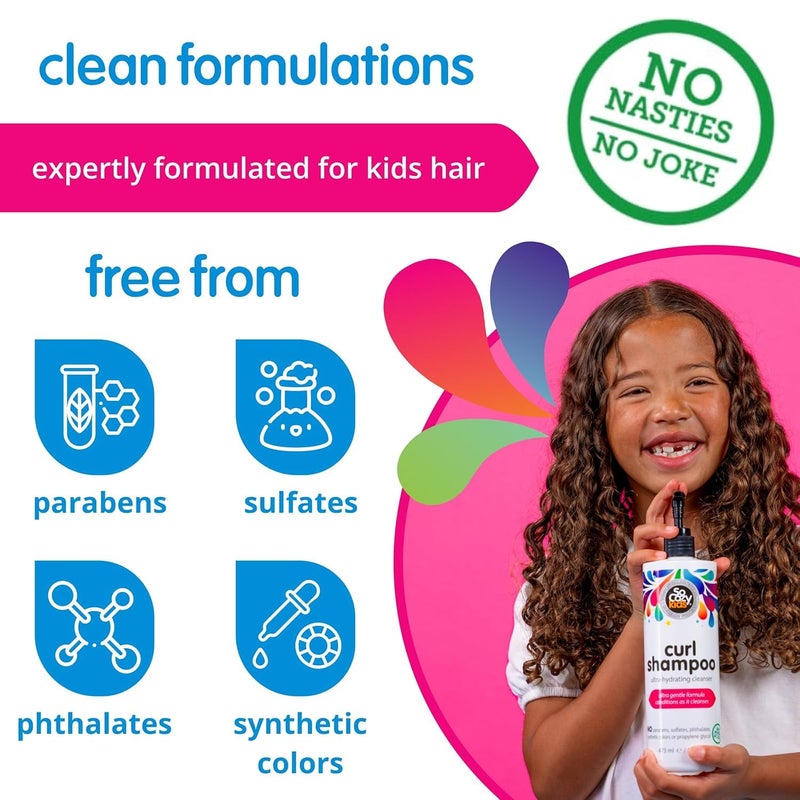 SO COZY Curl Shampoo for Kids Curly Hair (16 Fl Oz Pump) Gentle Hydrating Cleanser, Helps Improve Elasticity, Reduce Breakage & Frizz with Keratin, Plum Seed Oil & Olive Oil, Paraben & Sulfate-Free - Image 5