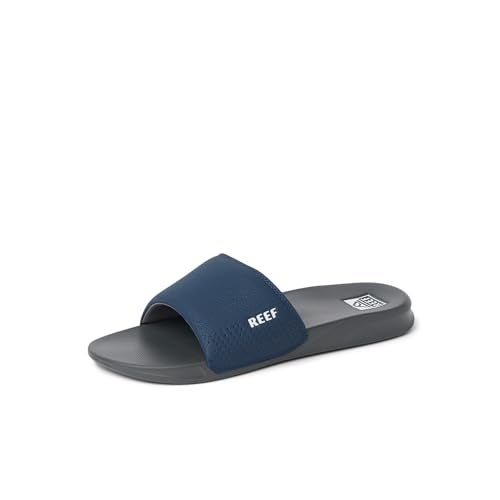 Reef One Slide Mens Sandal, Lightweight & Water Friendly, Navy/White, 10 - Image 1