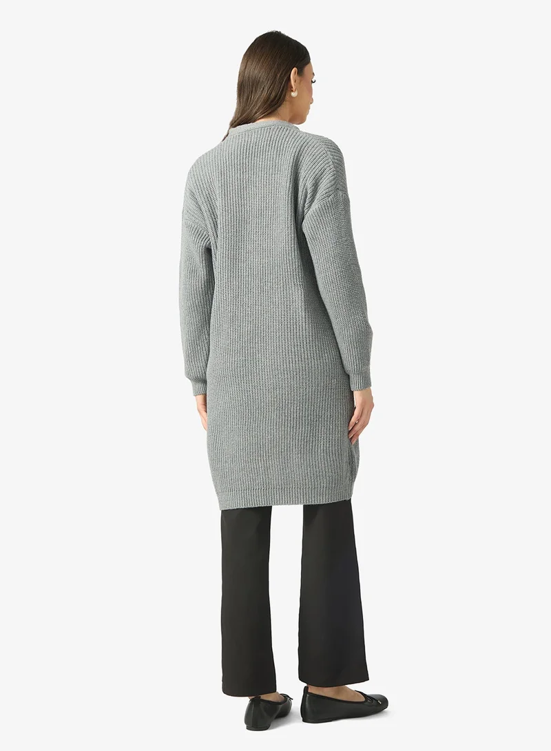 ELLA Longline Cable Knit Cardigan