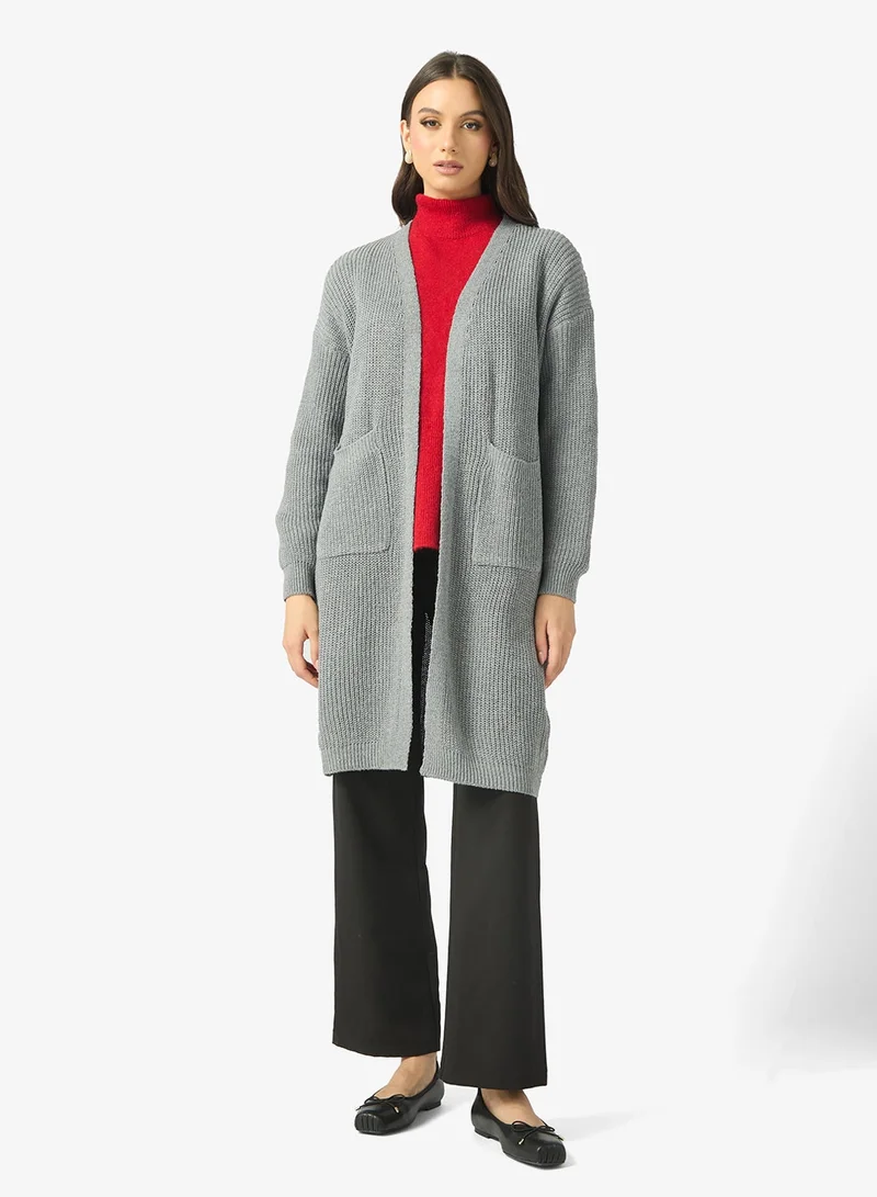 ELLA Longline Cable Knit Cardigan