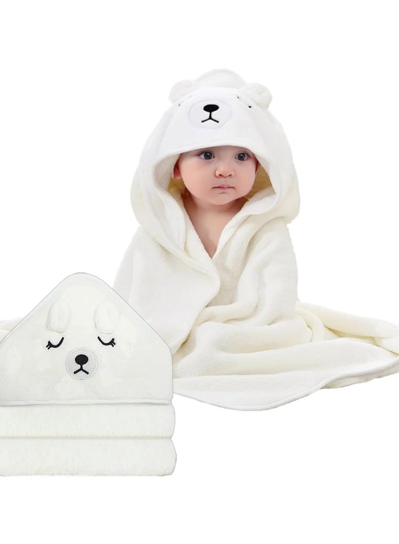 غنافوتو منشفة أطفال قطنية بغطاء رأس، منشفة حمام لطيفة لحديثي الولادة والرضع والأطفال الصغار، مناشف أطفال بغطاء رأس للبنات والأولاد 80 * 80 سم - Image 1