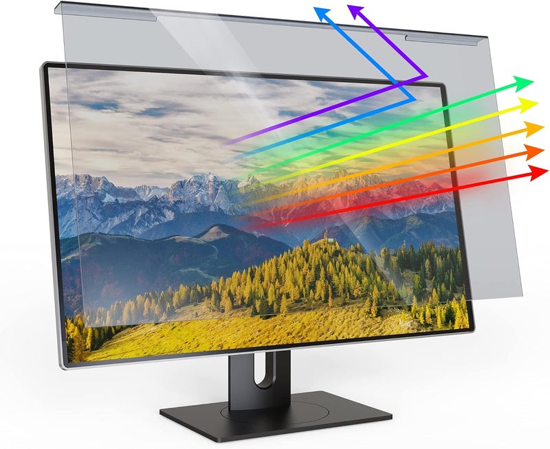 CHEERWE Hanging Blue Light Screen Protector for 20, 21.5, 21.6, 22 Inch Monitor | Filters Blue Light & 99% UV |9H Acrylic, Bubble-Free | Fits 16:9 Widescreen (19.3 × 12.5 inch) - Image 1