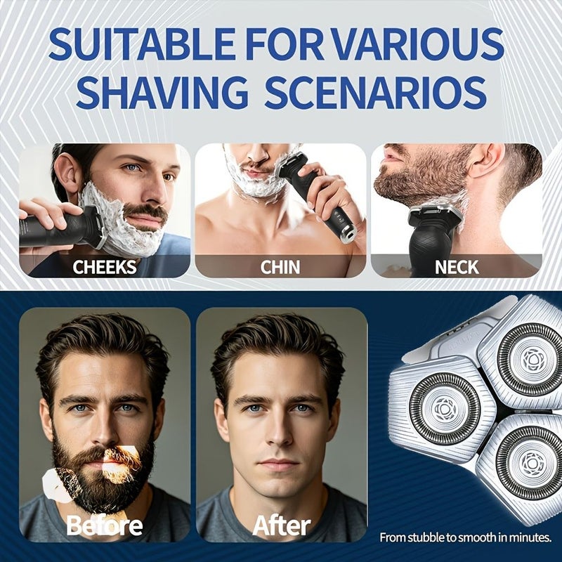 Replacement Heads Compatible with Philips Norelco Shavers Series 7000 5000 Electric Razor Blades Gray 1 Pack Shaver Heads Plus Cleaning Brush For Wet Dry Use Easy Install - Image 5
