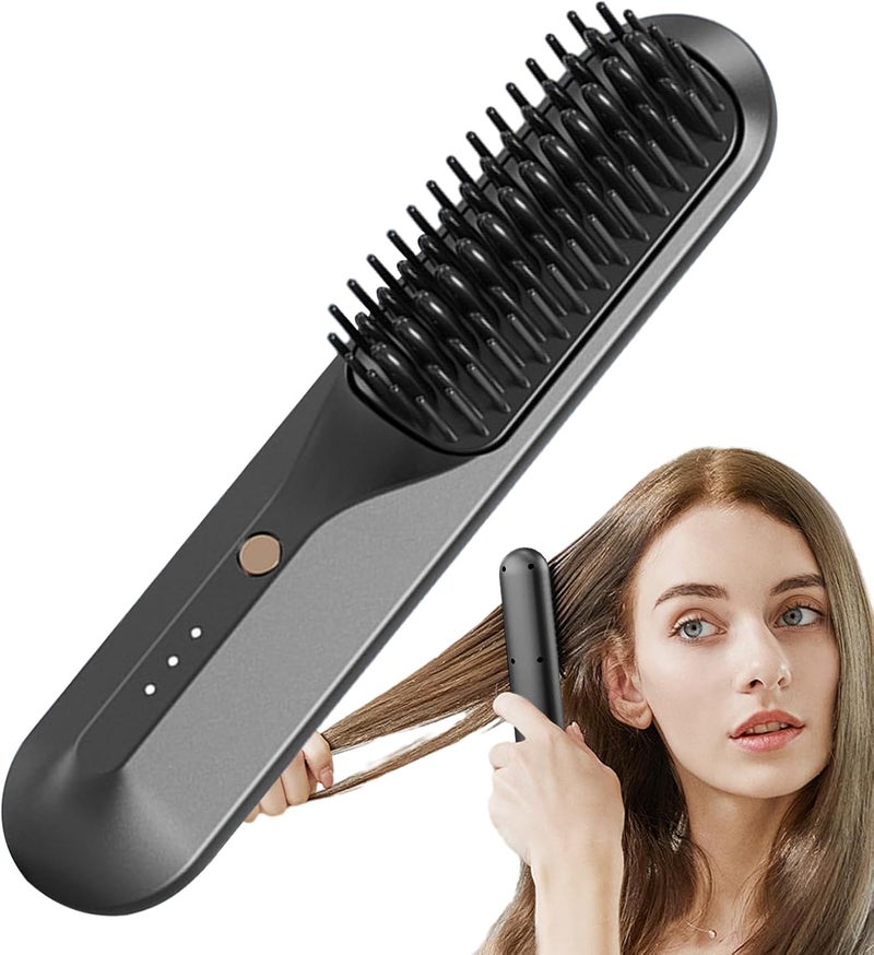 windforgecraft Cordless Hair Straightening Comb - Heat Brush Hair Straightening Brush,3 Temps, Portable, 3D Comb Tooth, Anti-Scald for Women Girls with Frizzy Thick Curly Hair, Travel or Home - Image 1