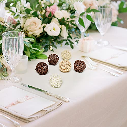 Pomeat 15pcs Wicker Rattan Balls Decorative Ball Orbs Vase Fillers Table Decor, Wedding Party Decoration, Decorative Balls for Centerpiece Bowls - Image 4