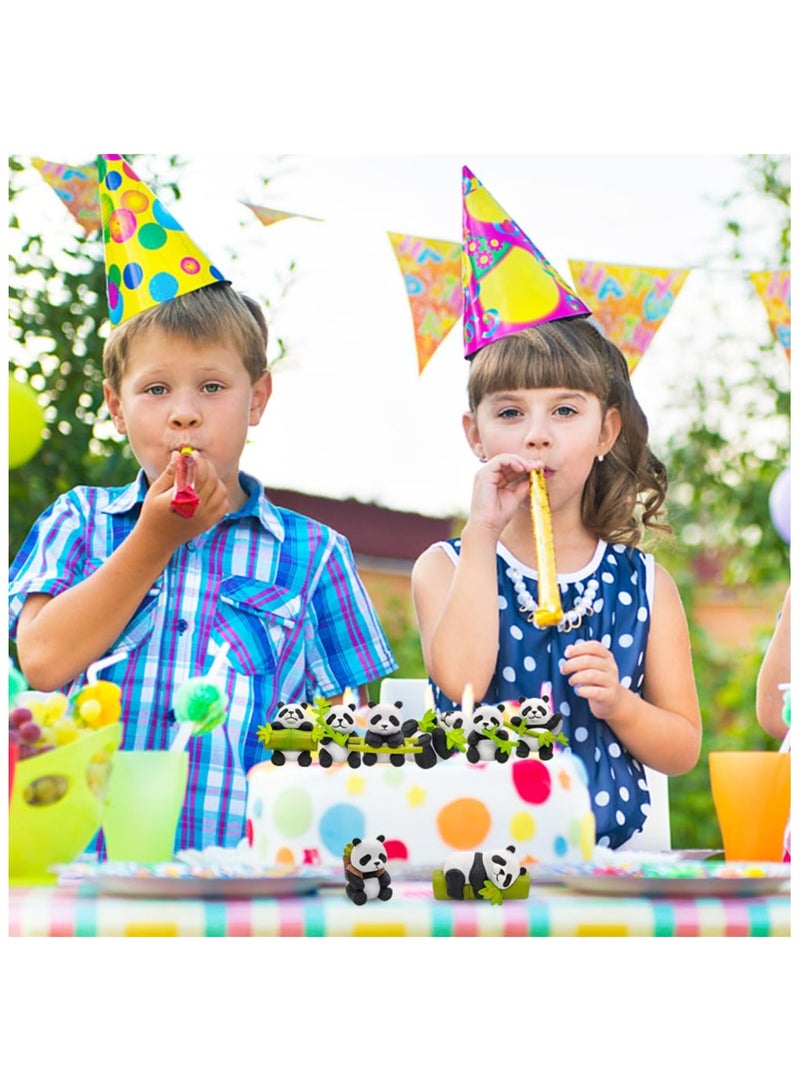 SYOSI 8 Pieces Panda Figures, Panda Figures Set, Panda Figurine Playset, Panda cake topper, Cute Panda Figure, Features Moulded Details, Panda Set Toys gift, Decoration Playset Toys for children party gift - Image 4