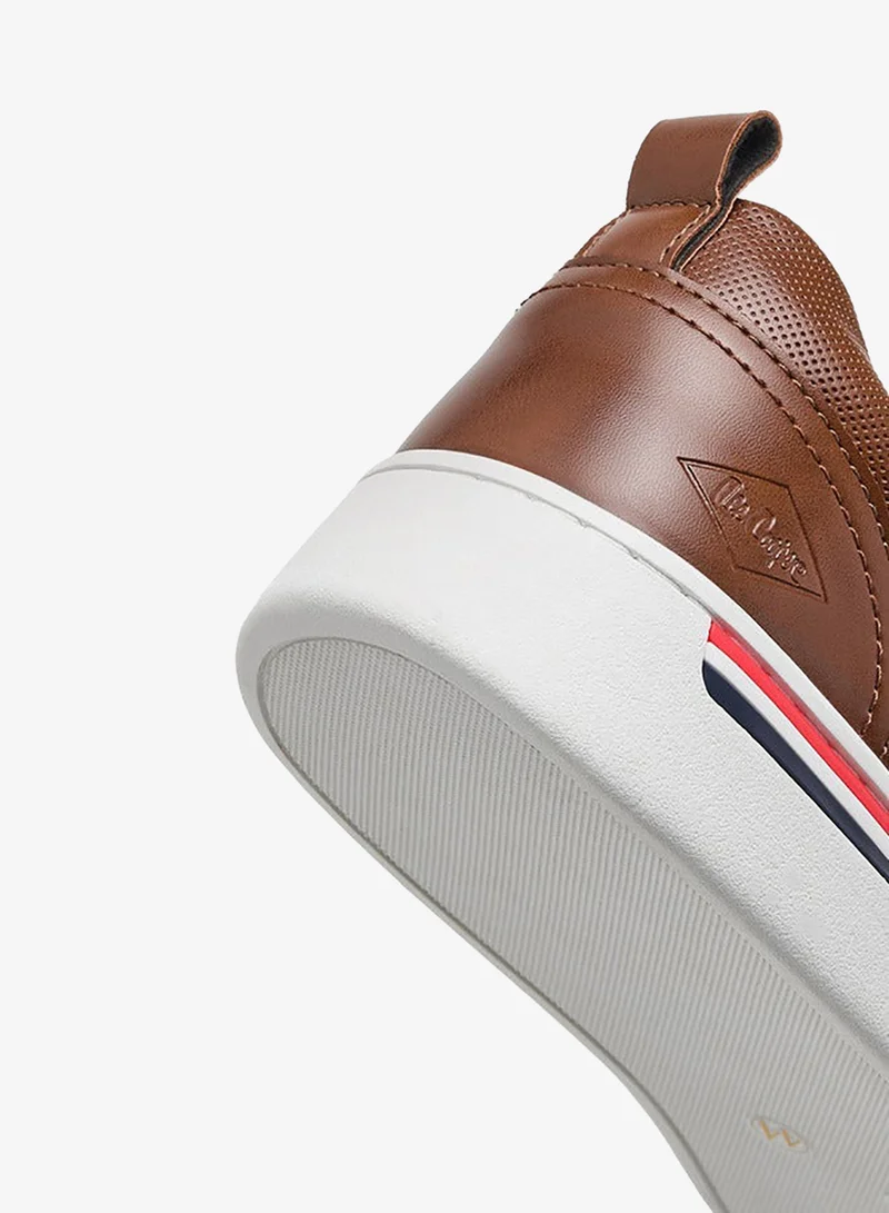 Lee Cooper Men's Solid Slip-On Loafers with Pull Tabs