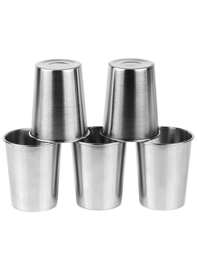 CABAX - 8 Ounce 230Ml Stainless Steel Cups Shatterproof Pint Drinking Cups Metal Drinking Glasses For Kids And Adults, 5 Pack - Image 1